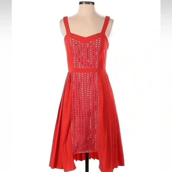 Anthropologie | Vessel by Timo Weiland Neria Dress Size 2 Red/Orange Eyelet - Picture 2 of 8
